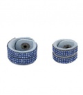 Blauwe scarvelet met strass steentjes. Set van 2 stuks (10 en 8 cm) 