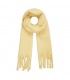 Leuke gele wintersjaal met gedraaide franjes