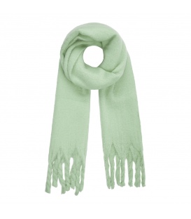 Leuke mint gekleurde wintersjaal met gedraaide franjes