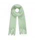 Leuke mint gekleurde wintersjaal met gedraaide franjes