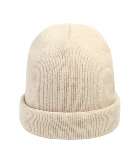 Gebreide muts (beanie) in beige kleur