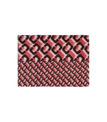 Oranje sjaal met asymmetrische kettingprint