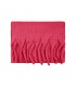 Wintersjaal effen kleur fuchsia met franjes