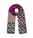 Roze gekleurde winter sjaal met print
