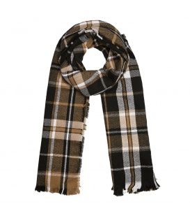 Wintersjaal met geruite print herfstkleur