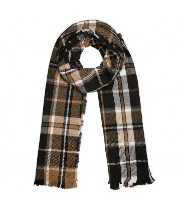 Wintersjaal met geruite print herfstkleur