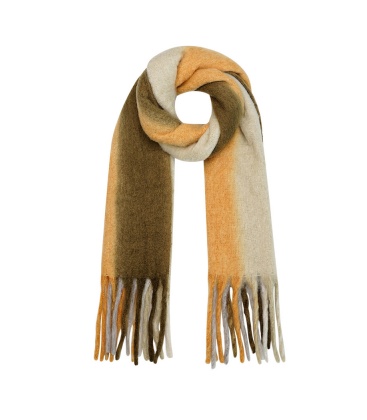 Stijlvolle Camel Kleurige Winter Sjaal met Franje - Warm en Trendy