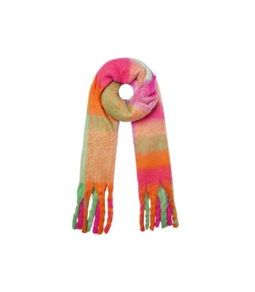 Fuchsia Roze Geblokte Winter Sjaal - Stijlvolle Warme Accessoire