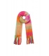Fuchsia roze geblokte winter sjaal 