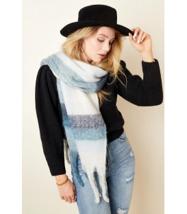 Fuchsia Roze Geblokte Winter Sjaal - Stijlvolle Warme Accessoire