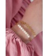 Goudkleurige armband met bloemen bedeltjes