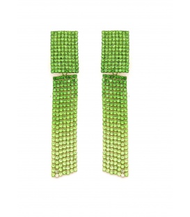 Oorclips groen gekleurde met strass steentjes
