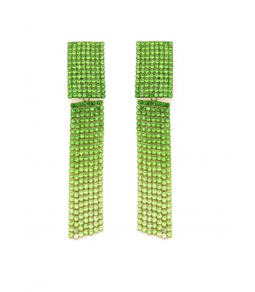 Oorclips groen gekleurde met strass steentjes