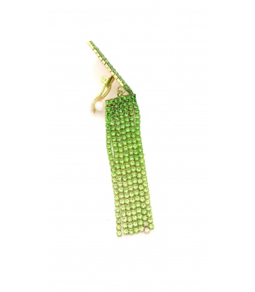Oorclips groen gekleurde met strass steentjes