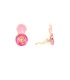 Oorclips in 2 kleuren roze goudkleurige rand