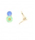 Oorclips groen met blauw en goudkleurige rand