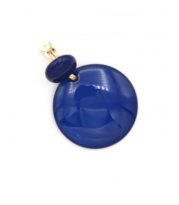 Oorclips blauw met een transparante hanger