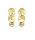 Oorclips goudkleurig elegant met gehamerd motief