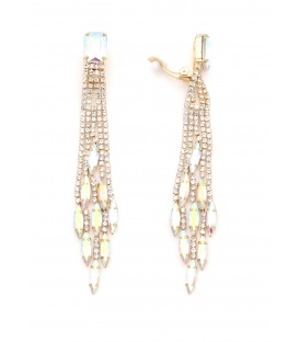 Oorclips goudkleurig met heldere fonkelende steentjes