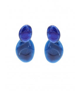 Oorclips in transparant paars met marmerlook