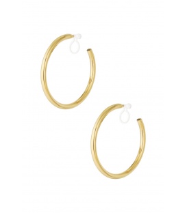 Oorclips goudkleurige gedraaide vorm en kunststof clipje