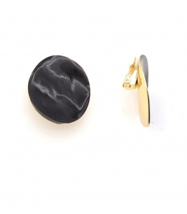 Oorclips met blauwe marmerlook.