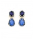 Blauwe oorclips met grote strass stenen