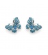 Oorclips blauw in vlindervorm met fonkelende kristallen