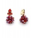 Oorclips rood met een transparante hanger